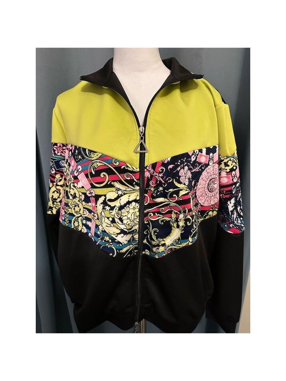 Ashley Sport Vintage Bomber Jacket Unisex Size 18/20 Multicolor Geometric